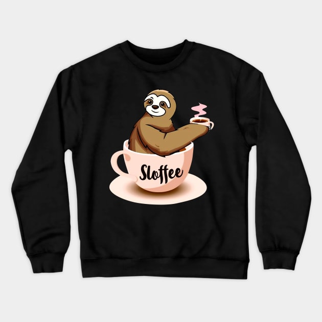 Sloffee Sloth Coffee Funny Crewneck Sweatshirt by Rumsa